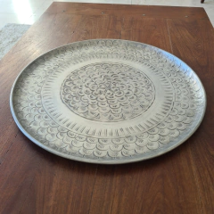 Bandeja mandala metal chapa aluminio 48cm - kazaru