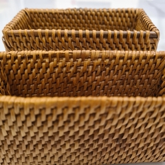 Cajita azucarero de Rattan halus mediana - kazaru