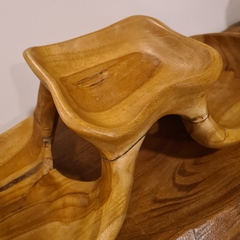 Bowl triple raiz de Teca rústico grande 60cm - comprar online