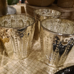 Vaso posavela vidrio plata vasito grande - kazaru