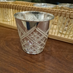 Vaso posavela vidrio plata vasito mediano - comprar online