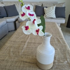 Florero combinado blanco beige mediano 27cm