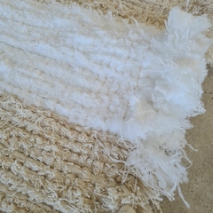 Alfombra rayada franjas beige y blanco 60x110cm en internet