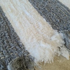 Alfombra rayada franjas gris y blanco 60x110cm en internet