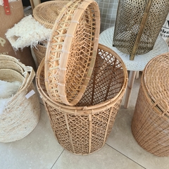 Cesto con tapa Rattan calado 60cm en internet