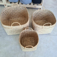 Canasto de Bambú cuadrados mediano 40cm en internet