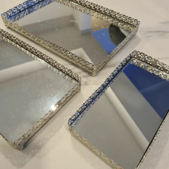 Marrakech bandeja metalica espejada rectangular mediana - kazaru