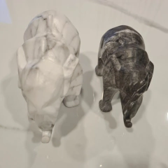 Elefante de cerámica simil marmol chico oscuro - tienda online