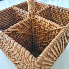 Porta cubiertos Rattan Bali vertical cuadrado80cm - kazaru