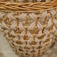 Canastos de Rattan trenzados con tela mediano 33cm - comprar online