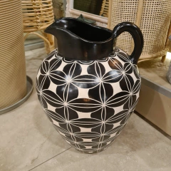 Jarron grabado negro 40cm - comprar online