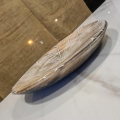 Bandeja redonda flor tallada de madera plato 35cm - comprar online