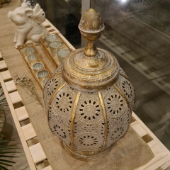 Lampara de mesa esfera marruecos dorada cerrada 50cm - tienda online