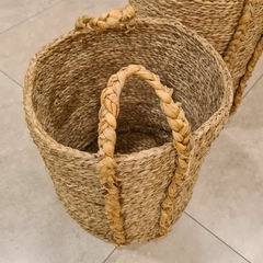 Canasto Manija Banano Trenzada Mediana 35x40cm - comprar online