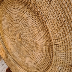 Plato de Sitio Estrella Rattan bandeja redondo 60cm - kazaru
