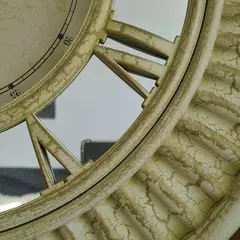 Reloj espejado vintage blanco 50cm - tienda online