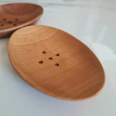 Jabonera de Madera Oval maciza sawoh chica 10cm - tienda online