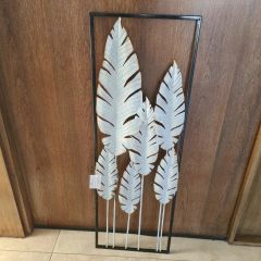 Friso decorativo adorno pared metal 6 hojas 90cm en internet