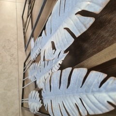 Friso decorativo adorno pared metal 6 hojas 90cm - comprar online