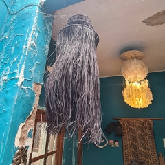 Imagen de Lampara mendong natural con flecos natural o negra
