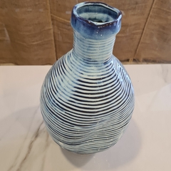 Botellon florero rayas azul 40cm - comprar online