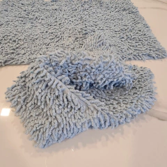 Alfombra baño shaggy celeste 40X60cm