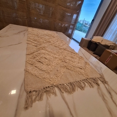Alfombra handira pasillo rombos natural 60x140cm - comprar online