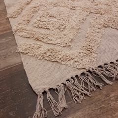 Alfombra handira pasillo rombos natural 60x140cm - kazaru
