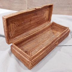 Alhajero caja rectangular con tapa Rattan halus 26x10cm - tienda online