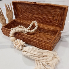 Alhajero caja rectangular con tapa Rattan halus 26x10cm - kazaru