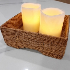 Servilletero Rattan halus rectangular 20x16cm - kazaru