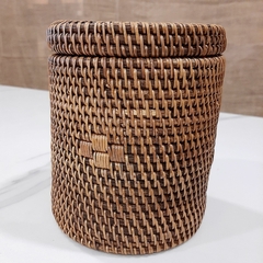 Porta tissue de Rattan lombok para rollo de papel 13x15cm - kazaru