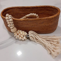 Bandeja oval Rattan halus con borde 24cm - kazaru