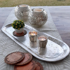 Bandeja oval aluminio mediana 53cm - tienda online