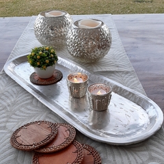Bandeja oval aluminio grande 58cm - kazaru