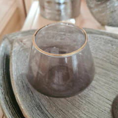BECCA FLORERO CONICO GRIS BORDE DORADO - kazaru