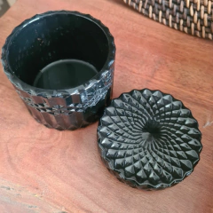 LOUIS Caramelera negra brillante con tapa 9x8,5cm - tienda online