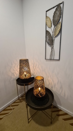 Friso decorativo adorno pared metal 4 hojas bronce 90cm - tienda online