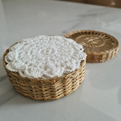 Caja Bambú con 12 Individuales Crochet en internet