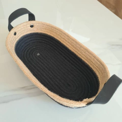Cesto de Cuerdas combinado negro oval 31x19x8cm en internet