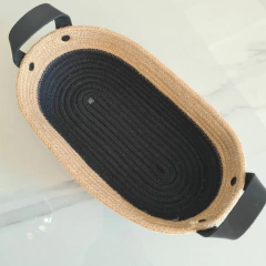 Cesto de Cuerdas combinado negro oval 31x19x8cm - tienda online