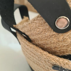 Cesto de Cuerdas combinado negro circular conico 17x12cm - tienda online