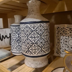 Florero picas azul ceramica mediano 25cm - comprar online