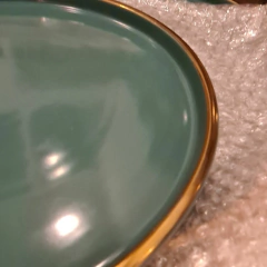 Bandeja verde de ceramica 25cm - kazaru