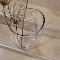 Florero super vidrio transparente 40cm - kazaru