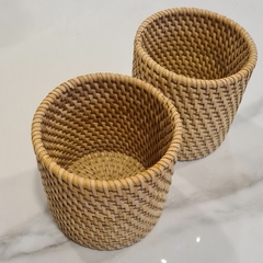 Lapicero vaso de Rattan natural 10cm