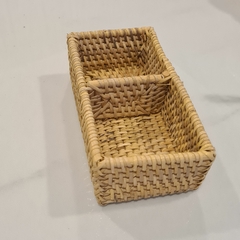 Cesto chico doble Rattan 16x8cm sal azucar te en internet
