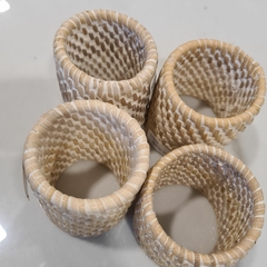Servilletero Anillo Rattan blanco 5cm - tienda online