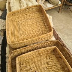 Bandeja Rattan cuadrada grande 40cm en internet