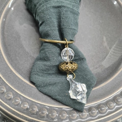 Juego de 12 servilleteros anillo metalicos con cairel 5x14cm - kazaru